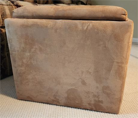 Light Brown Microfiber Foot Stool/Storage Table 2 of 2