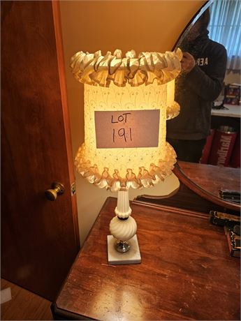 Vintage Glass Lamp With Marble Base
