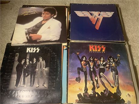 Record Lot - KISS, Van Halen, Michael Jackson, Village People, Elvis & More