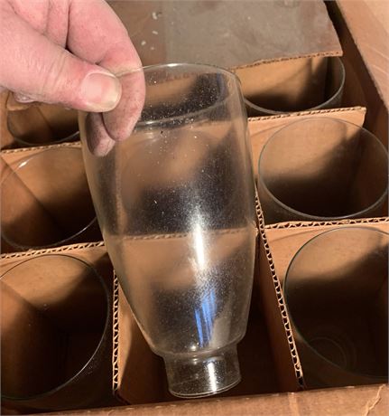 Lot of Clear Glass Williamsburg- Hurricane Lamp Shades W/1 5/8 Inch Fitter