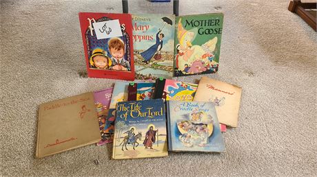 Vintage Children Mixed Book lot: Mary Poppins/Mother Goose & More