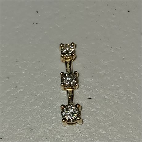 14K Wic Past-Present-Future 3/4 Carat Diamond Pendant - 0.7 dwt