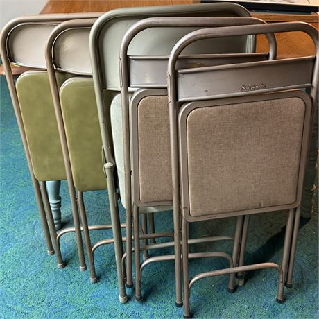 Mixed Lot of Samsonite Folding Chairs - 2 Pairs and 1 Single