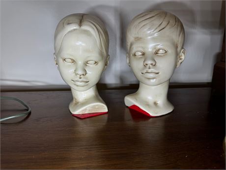 Boy and Girl White Bust Head (holland Mold)