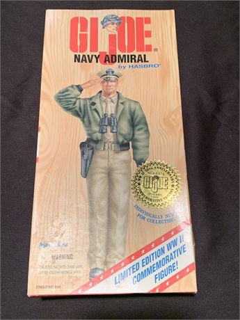 Navy Admiral GI JOE Limited Edition WWII 50th Anniversary By Hasbro 12" 1996 NEW