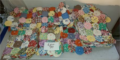 Box of Mixed Material Quilt Circles for Quilts - Full to Queen Size