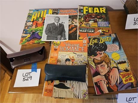 Vintage Glasses / Marvel & DC Comic Books: The Hulk,Phantom Stranger,Fear
