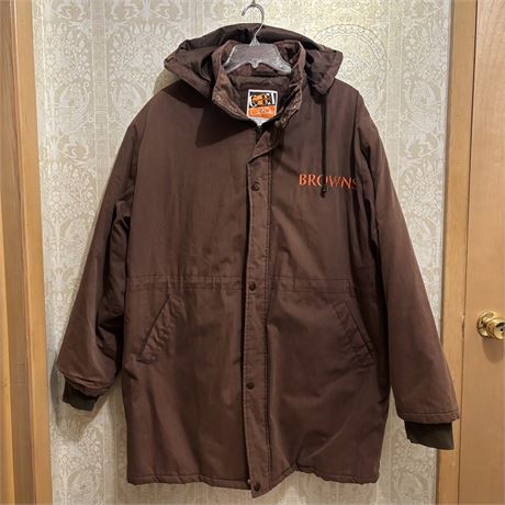 Carl Banks Men's Vintage Cleveland Browns Hooded Coat/Jacket Size XL