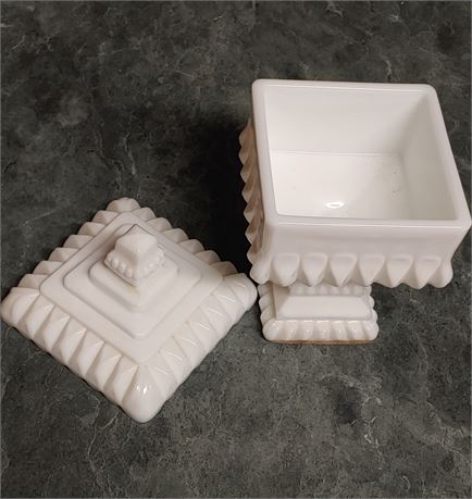 Westmoreland Milk Glass Wedding Cake Box