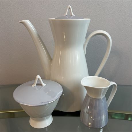 Crystalline Blue by Rosenthal Germany Tea/Coffee Pot w/ Cream & Sugar Dishes