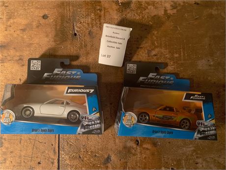Diecast Cars From Fast & Furious Franchise Toyota Supra White & Orange/Green