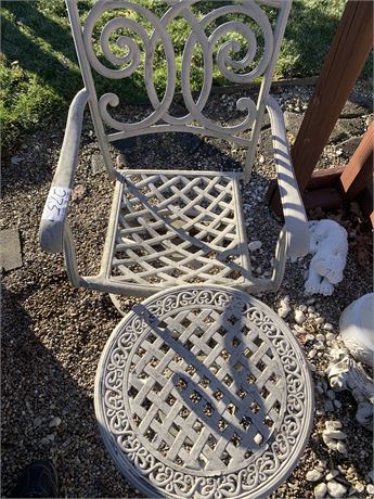 Metal Outdoor Patio End Table and Chair Set