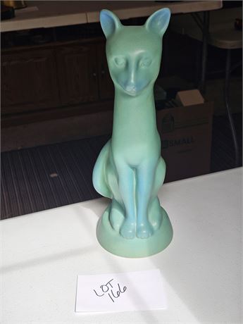 Van Briggle Ming Blue Large Pottery Cat