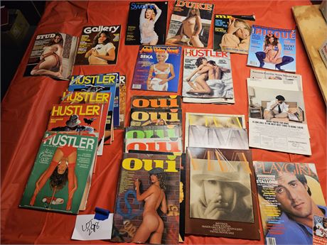 Mixed Lot of Vintage OUI / Hustler / Gallery & More Adult Magazines