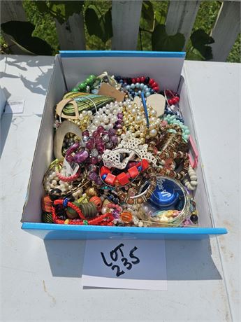 Flat Full Of Mixed Costume Jewelry Maker, Style & Color Vary- Necklaces