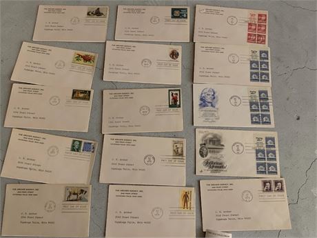 1970s First Day of Issue Used/Postmarked Stamped Envelopes - Eugene O Neill
