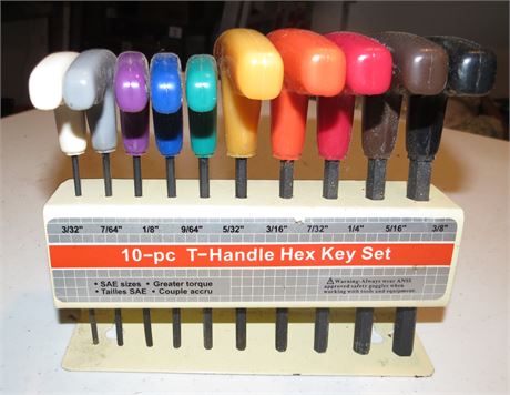 10Piece T-Handle Hex Key Set
