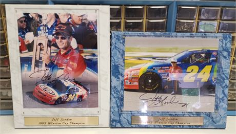 2 Autographed Jeff Gordon Photos