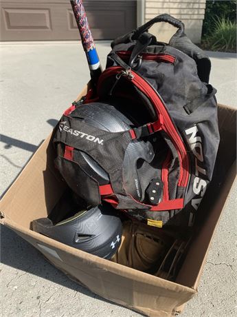 Baseball Gear Lot - Easton Bag , Mizuno, Wilson Baseball Mitts & More