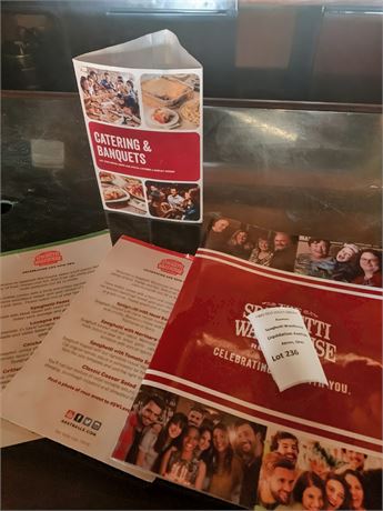 MEMORABILIA LOT - Spaghetti Warehouse Marketing & Menu Lot