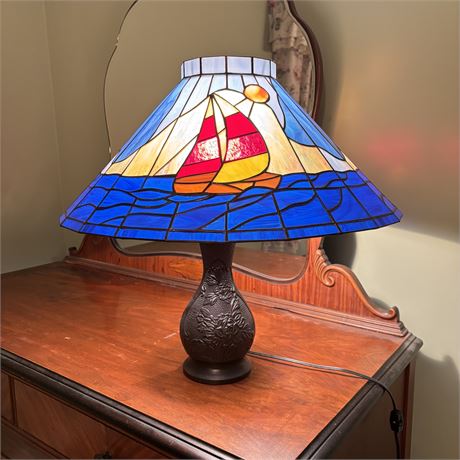 Tiffany Style Stained Glass Nautical Lamp