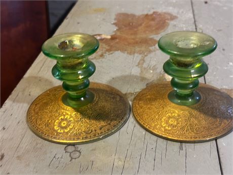 1930's Art Deco Candle Stick Holders (matches lot 28)