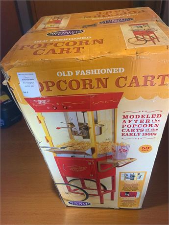 Nostalgia Electrics Old Fashioned Popcorn Cart In Original Box/Never Opened
