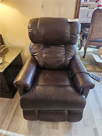 Brown Faux Leather Lazy Boy Electric Recliner