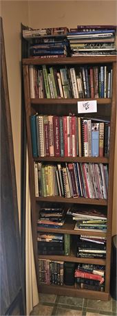 Bookshelf Full Of Mixed Books- Cooking, Novels, Fiction, Magazines & More