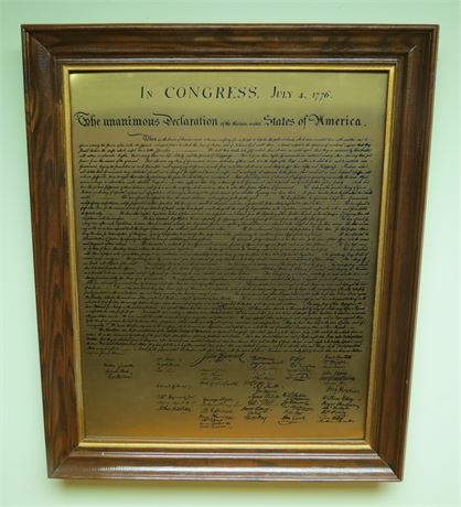 Declaration Of Independence Metal Etching
