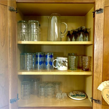 Kitchen Cupboard Glassware Cleanout - Mid Century to Modern