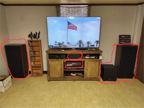 Yamaha AV Receiver, 5 Speakers, Subwoofer