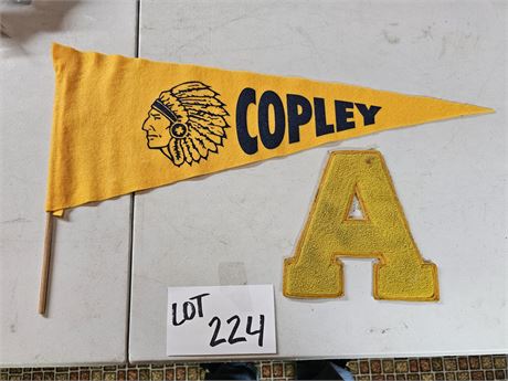 Vintage Copley HS Pennant & AV Letter