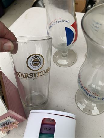 Warsteiner & Alaska Brewing Co Beer Glasses -  Carnival Cruise Daiquiri Glasses