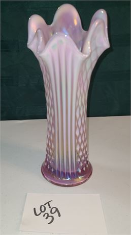 Fenton Pink Carnival Stretch Vase