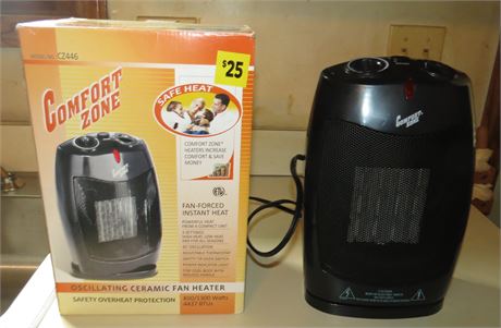 Comfort Zone Oscillating Ceramic Fan Heater
