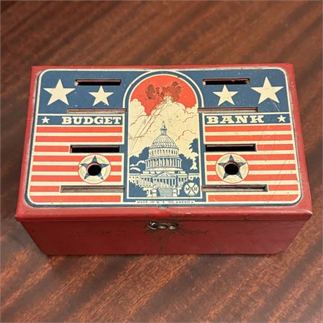 1940's Marx Budget Bank Pressed Steel Coin Bank