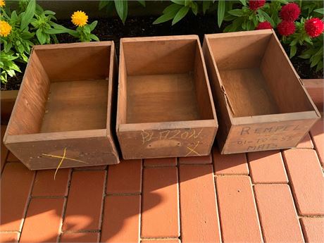 Wood Storage Box/Crate Lot of 3