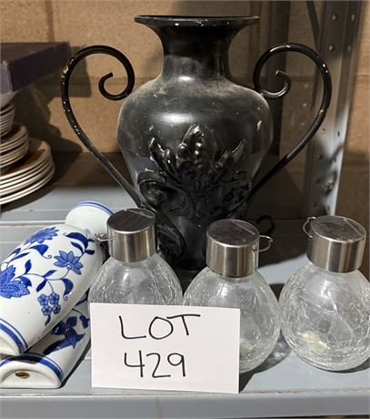 Mixed Home Decor- Vase, Wall Art, Solar Lights