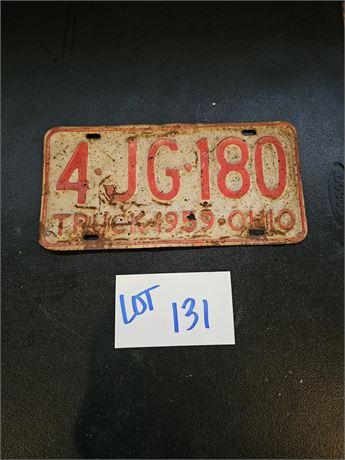 Vintage 1959 Ohio Truck License Plate