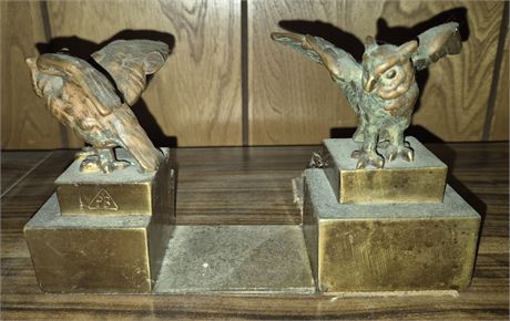 Antique Bronze-Clad Owl Bookend