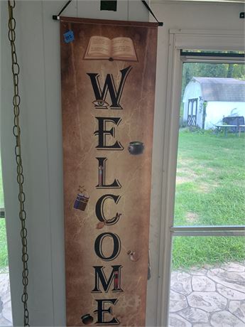 Welcome Wizards Party Decor Tapestry Wall Art Sign