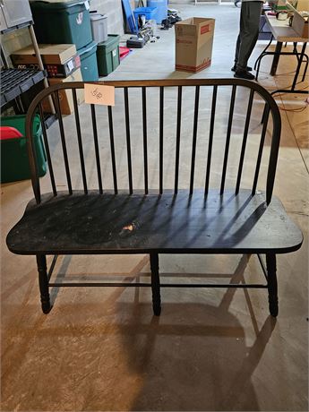 Vintage Black Wood Bench