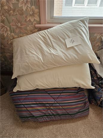 Multi-Color King Size Comforter & Pillows
