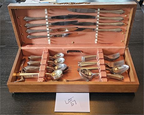 Flatware Mixed Set In Box: Reed & Barton, Rebacraft Stainless, Oneida Hotel Plat