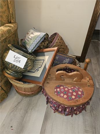 Mixed Decor- Storage Baskets, Pillows, Framed Art & More
