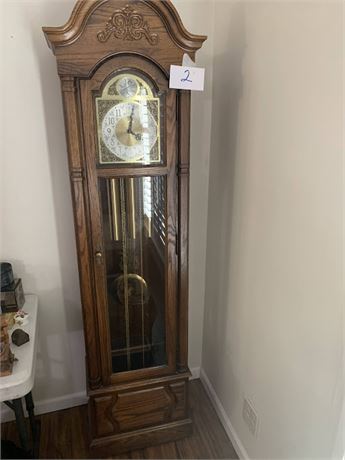 Howard Miller Grandfather Clock From 1979 "Tempus Fugit" Keeps Time & Chimes