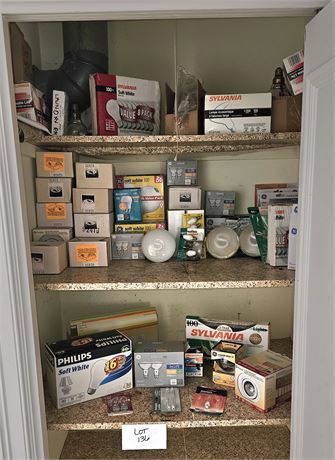 Closet Full Of Mixed Light Bulbs- All Vary