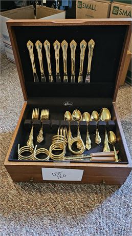 Rogers Stainless Gold Flatware Set