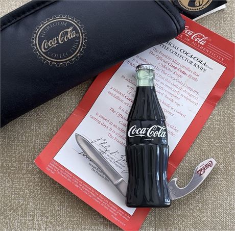 Franklin Mint Official Coca-Cola Bottle Shaped Pocket Knife